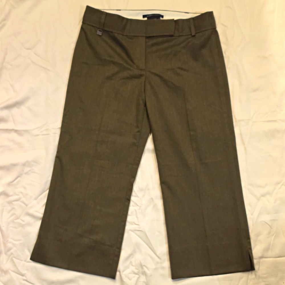 BCBGMAXAZRIA Women's Straight Leg Dress Pants Brown Solid Flat Front 6 #101